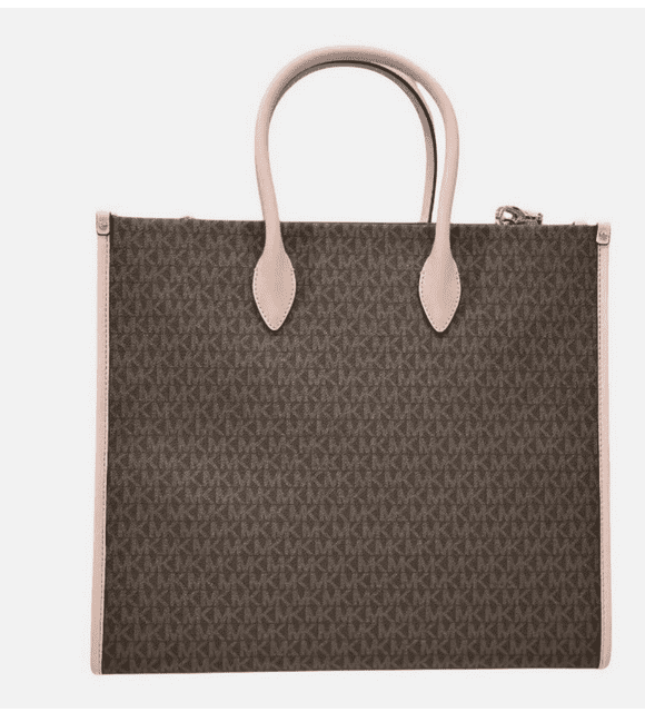 Michael Kors Womens Mirella Large Tote Crossbody Bag Brown MK Signature 35F2G7ZT3B-424