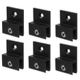 thumbnail image 1 of 6pcs Aluminum Alloy Glass Fixing Clips Glass Clips Wall Mounted Glass Clamps Glass Shelf Bracket Clips Billboard Holder Clamp Glass Support Bracket Black, 1 of 8