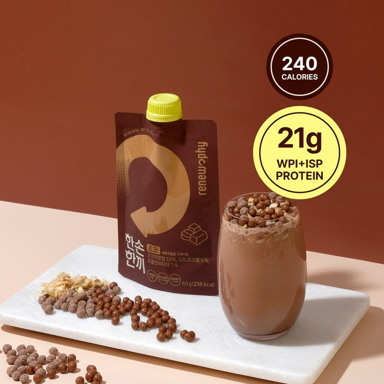 RENEWPHY GRABMEAL Meal Replacement Protein Shake, Chocolate, 21g