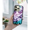 thumbnail image 5 of FINCIBO Soft Rubber Protector Cover Case for Apple iPhone 14 Pro Max 6.7" 2022, Purple Mixed Oil Paint, 5 of 5