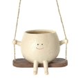 thumbnail image 1 of Swing Faces Planters Pot Desktop Gardening Potted Succulent Plant Pot Resin Banmo, 1 of 5