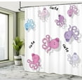 thumbnail image 5 of Ambesonne Feminine Shower Curtain, Cartoon Octopus Art, 69"Wx84"L, Purple and Blue, 5 of 5