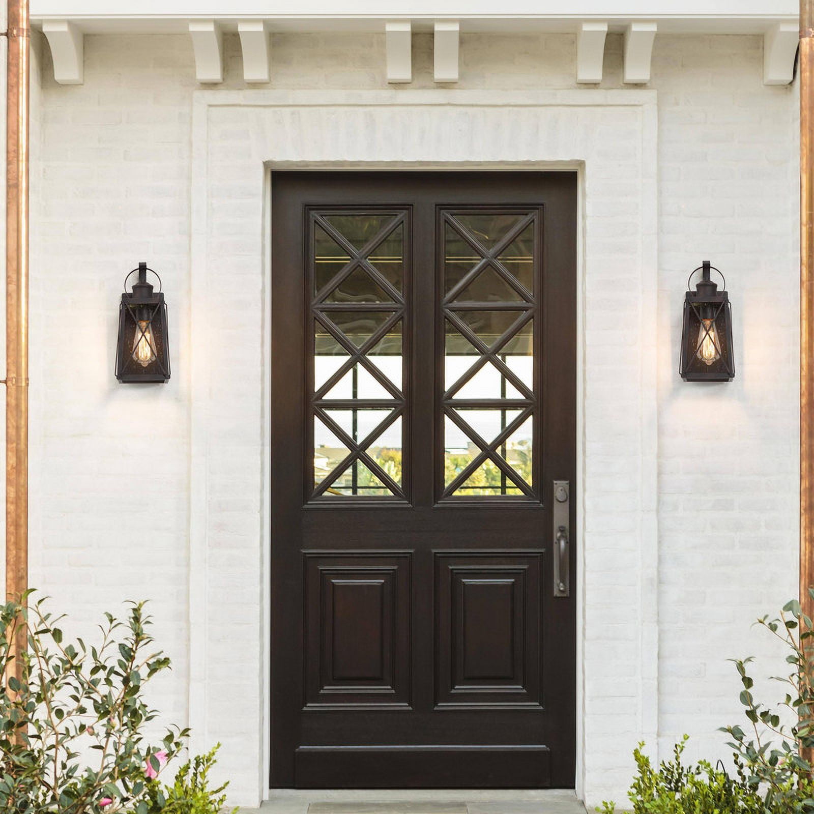 LNC Savonnerie 2 Pack Modern Farmhouse Bronze Lighting/Outdoor Wall Light Set for garden