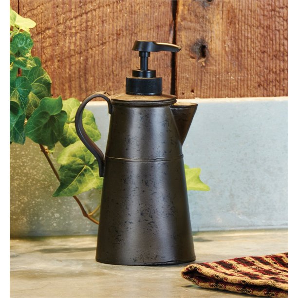 Vintage Coffee Pot Shaped Country Kitchen Soap Dispenser