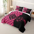 thumbnail image 3 of Manfei Cartoon Loves Pattern Quilt King,3D Cartoon Bowknot Print King Coverlet Set,3 Pieces,1 Bedspread and 2 Pillowcases, 3 of 7