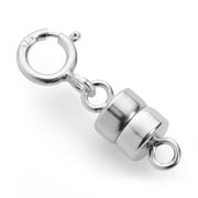 Sterling Silver Round Magnetic Clasp Converter for Necklace or Bracelet with Spring Ring, 1 Clasp | Everyday Elegance