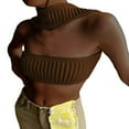 thumbnail image 1 of Haut Tube Tricoté à Col Halter pour Femmes Été Sans Manches Crop Top Ajusté Dos Nu, 1 of 6