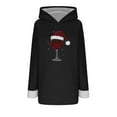 thumbnail image 2 of AUNVITO Women's Christmas Hooded Sweatshirt Long Sleeve with Festive Print Cozy Fleece-Lined Casual Winter Top, 2 of 6