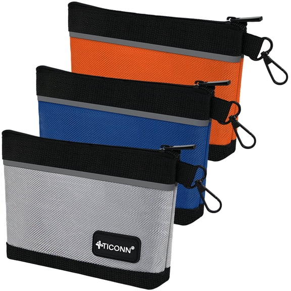 TICONN 3 pack Small Tool Pouches with Zipper, 1680D Oxford Waterproof Tool Bags