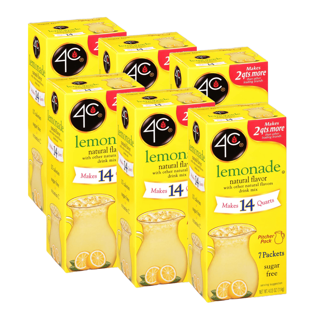 4C Sugar Free Drink Mix Pitcher Pack (7 Packets) Flavor: Lemonade, Size ...