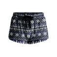 thumbnail image 4 of Women's Soft Stretch Flannel Christmas Print Drawstring Side Pocket Casual Pajama Shorts, Dark Blue, M, 4 of 4