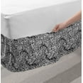 thumbnail image 2 of Black and White Bed Skirt, Abstract Shapes and Dots Water Themed Bubbles and Waves Ocean Surface, Elastic Bedskirt Dust Ruffle Wrap Around for Bedding Decor, 4 Sizes, Black White, by Ambesonne, 2 of 2