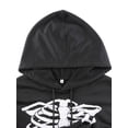 thumbnail image 6 of Women's Halloween Skeleton Print Crop Top Gothic Punk Hoodies Bandage Casual Pullover Long Sleeve Relaxed Fit Sweatshirts, 6 of 7