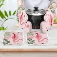 thumbnail image 6 of Flamingo Oven Mitts And Pot Holders Sets of 4 Oven Gloves Set Potholders for Kitchen Cooking Baking Grilling Anti Scald Hot Pads And Heat Resistant, 6 of 6