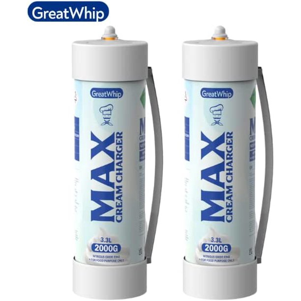 GreatWhip Whipped Cream Chargers 3.3L Tanks/2000g Whip Cream Charger