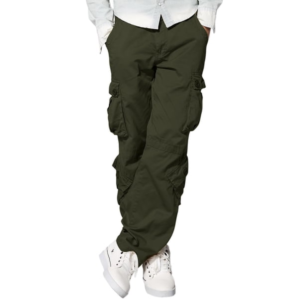 Pantalones Cargo Match para Hombre Salvaje Verde Ejército Oscuro Talla 42