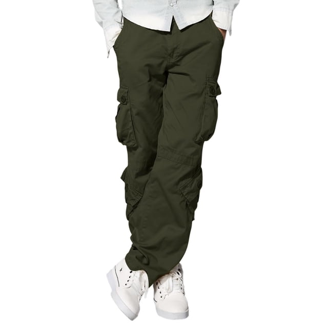 Pantalones Cargo Match para Hombre Salvaje Verde Ejército Oscuro Talla 42