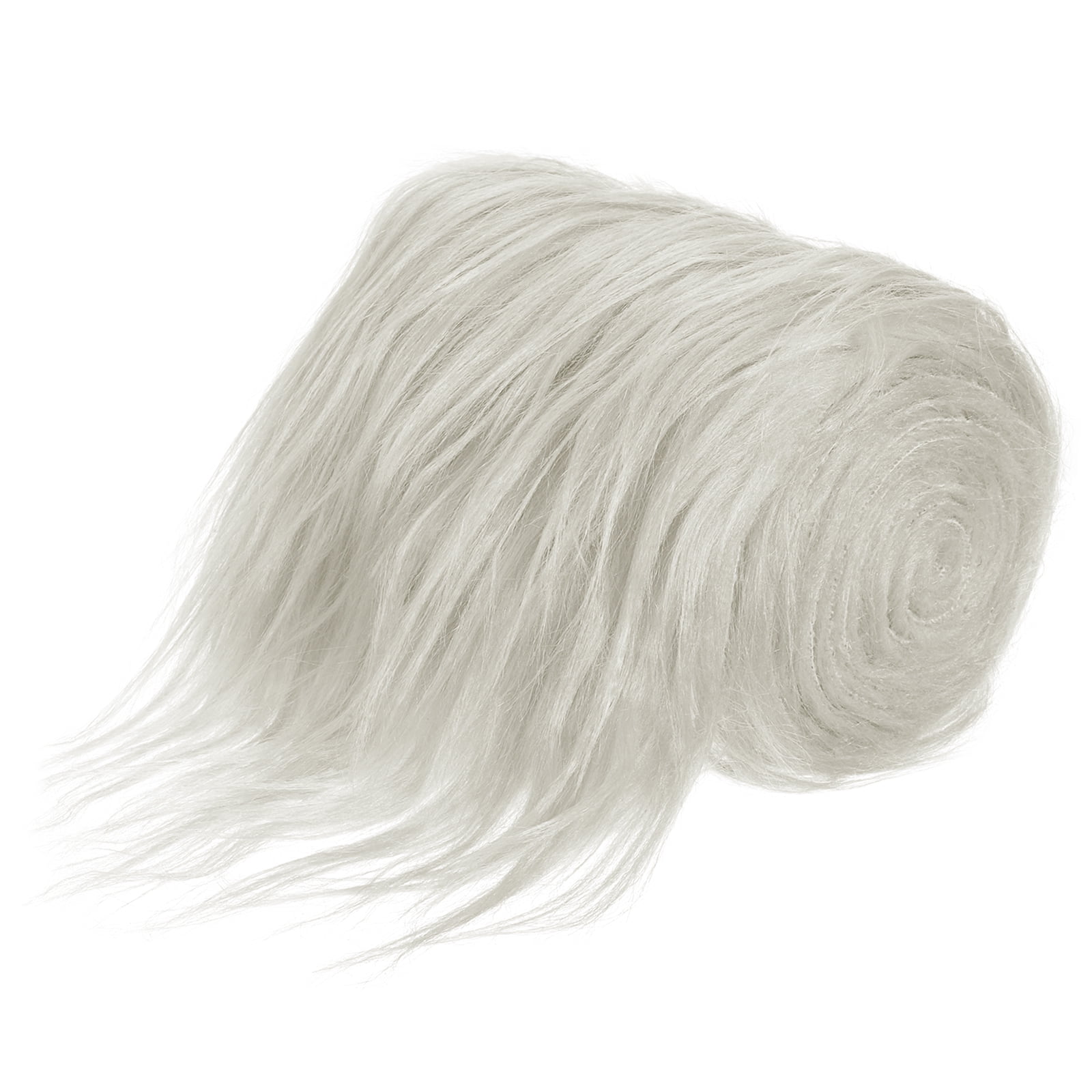 Uxcell Plush Faux Fur Fabric Precut Strips, 59" x 4" Fluffy Faux Fur Ribbon, Grey