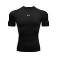 thumbnail image 4 of Big and Tall Shirts for Men Fitness Tight Short Sleeved T Shirt Round Neck Bodybuilding Running Sports Bottoming Shirt High Elastic Breathable Short Sleeved Tops Man Shirts Men Running T Pack 2XL, 4 of 4