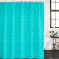thumbnail image 3 of Turquoise Plaid Waterproof Fabric Shower Curtain,Geometric Leaf Diamond Morocco Abstract Waterproof Fabric Shower Curtain for Bathroom Curtains Bathtubs Shower Curtains with 12 Hooks Small 36x78in, 3 of 8
