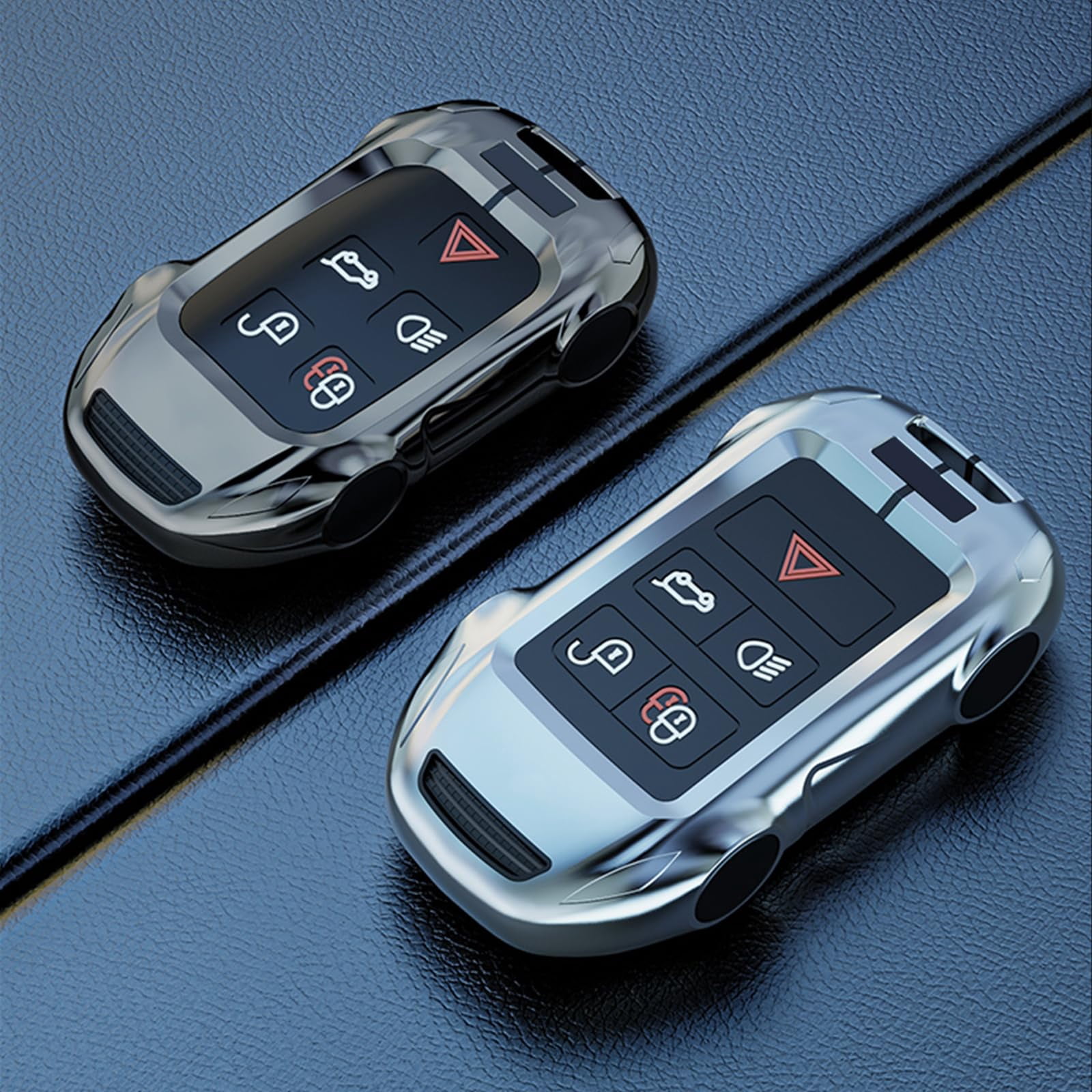 Zinc Alloy Metal Key Fob Case Cover Compatible with Land Rover Range Rover Evoque Sport Velar Land Rover Discovery Jaguar F-Pace F-Type XE XEL XF XFL XJ