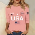 thumbnail image 2 of HAJWOH 250th Anniversary USA Shirt Women America 250 Shirt 3/4 Sleeve Patriotic Flag Print Tops 1776-2026 Tshirt Gifts, 2 of 4