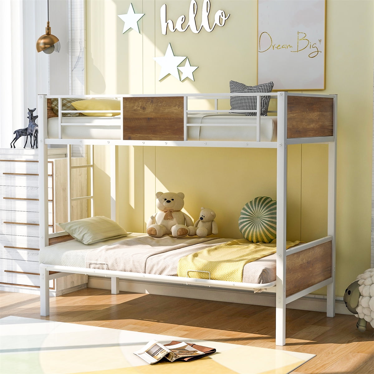 ASTARTH Convertible Metal Bunk Bed Couch Futon/Full Bunk Bed,Bed Frame