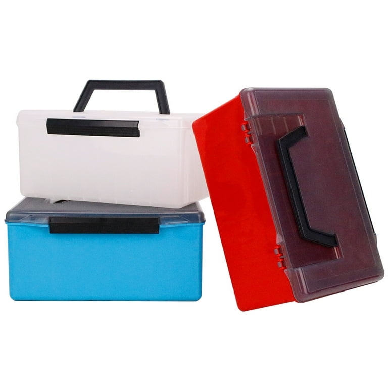 Fishing Tackle Box PVC Fishing Gear Accessories Storage Box Case, Blue