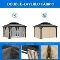 thumbnail image 3 of Dextrus 10' x 12' Hardtop Gazebo, Aluminum Frame and Galvanized Steel Double Roof, 3 of 5