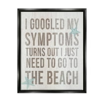 Stupell Industries Need to Go Beach Phrase Graphic Art Jet Black Floating Framed Canvas Print Wall Art, Design by Lil' Rue