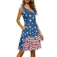 thumbnail image 2 of FKELYI Star Sleeveless Dresses Size L Soft American Flag Women Beach Dress Breathable Crew Neck Tank Dress for Women,4 of July, 2 of 4