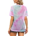 thumbnail image 3 of Mesh Top for Women Crew Neck Short Sleeve Sheer Sexy t Shirts XL Pink Blue, 3 of 6