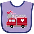 thumbnail image 3 of Inktastic Valentine's Day Red Firetruck with Pink Hearts Boys or Girls Baby Bib, 3 of 4
