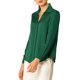 thumbnail image 4 of CAMISAS ELEGANTES PARA MUJER INSPIRADAS CHIC, CON CUELLO PUNTA V Y MANGAS LARGAS, BLUSA DE SATÉN SUAVE TALLA 3XL VERDE, 4 of 8