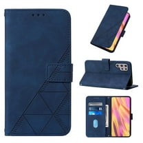SaniMore for Samsung Galaxy S24 Ultra 6.8" Case Wireless Charging Support, Magnetic Flip Wallet Card Holder PU Leather Cover Built-in Kickstand & Wrist Strap Full Body Protective Shell, Darkblue