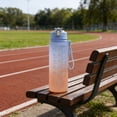 thumbnail image 4 of AuroraX 750ml Water Bottle Time Markings Leakproof Water Bottle Gym BPA Free Plastic Wide Mouth Dishwasher Safe Outdoor Travel Water Bottle Blue, 4 of 6