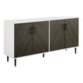 thumbnail image 1 of Walker Edison Meuble TV 58 Pouces Style Mid-Century Modern Faux Bookmatch Marron/blanc, 1 of 8