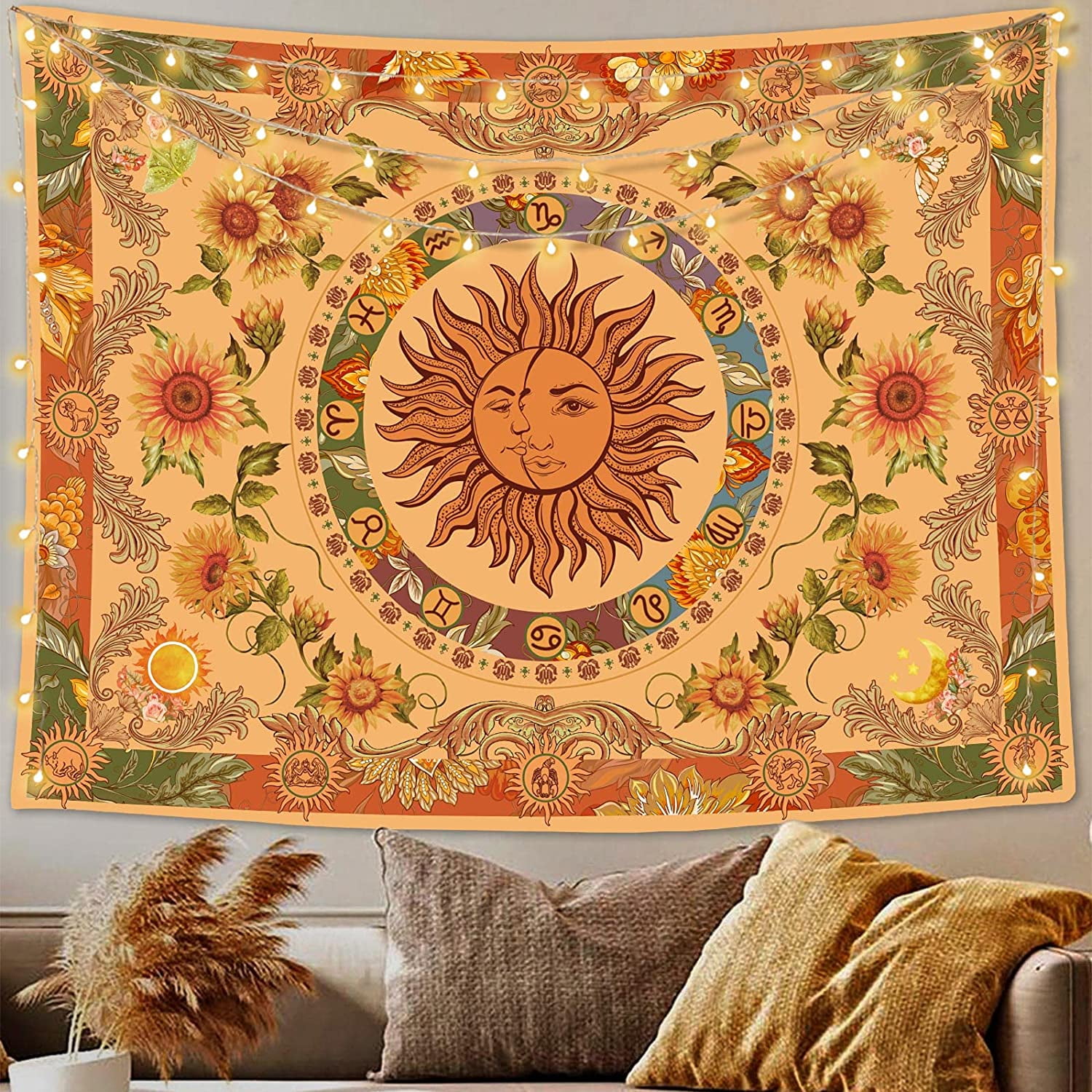 Sun and moon tapestry sale