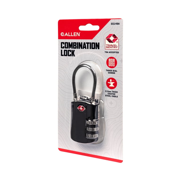 Allen Company TSA Combination Cable Lock, Black photo 6