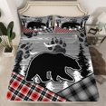 thumbnail image 2 of Feelyou Grey Farmhouse Bed Sheets, Woodland Wildlife Bear King Sheets, Rustic Hunting Theme Sheet Set, Microfiber Bedroom Decor, 4pcs, 2 of 7