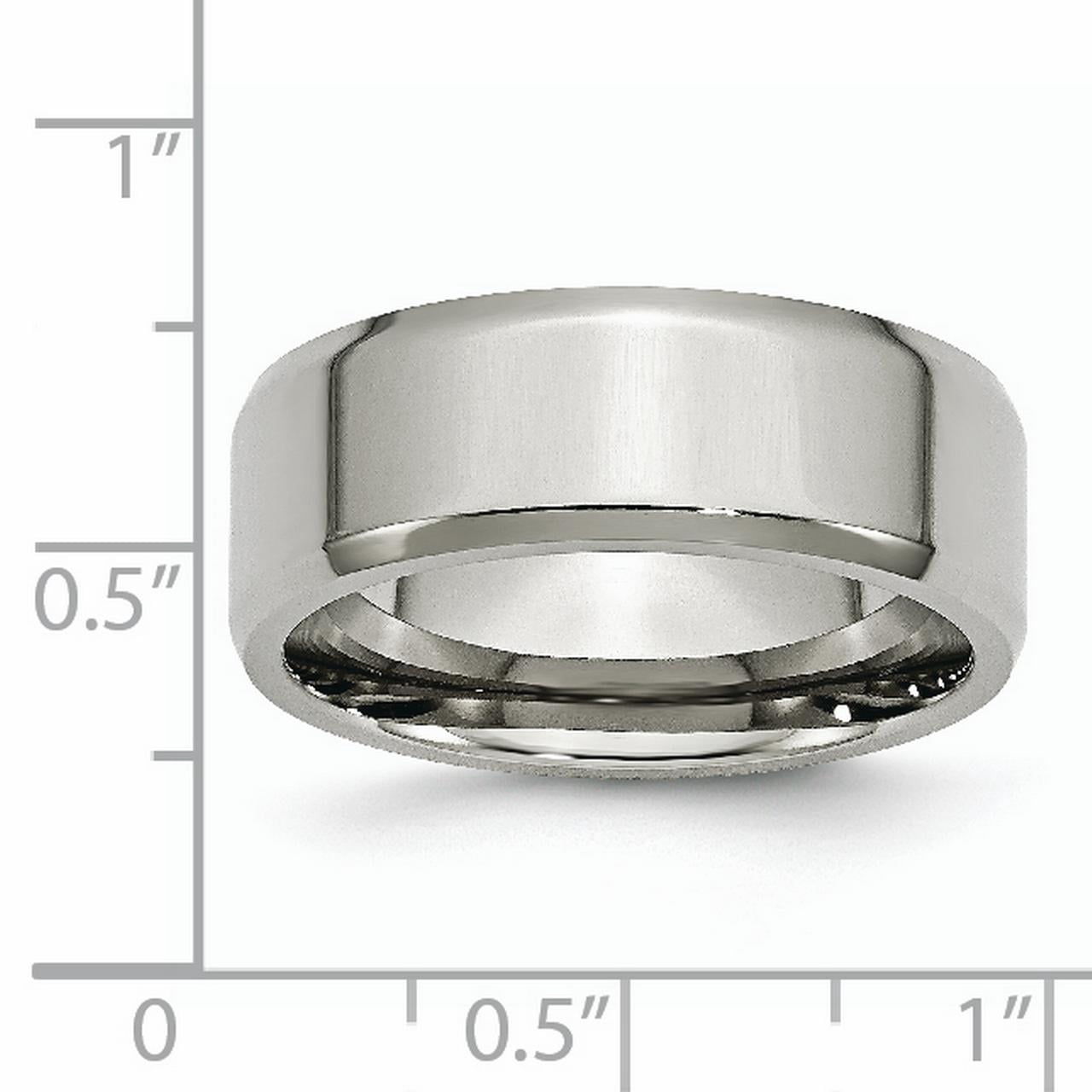 Stainless Steel Beveled Edge 8mm Polished Band