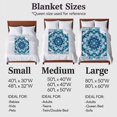 thumbnail image 4 of Bohemia Ethnic Style Flannel Blanket for Bed,Travel and Camping, Abstract Blue Tribal Flowers Super Soft Cozy Blanket for All Seasons 30"x40", 4 of 7
