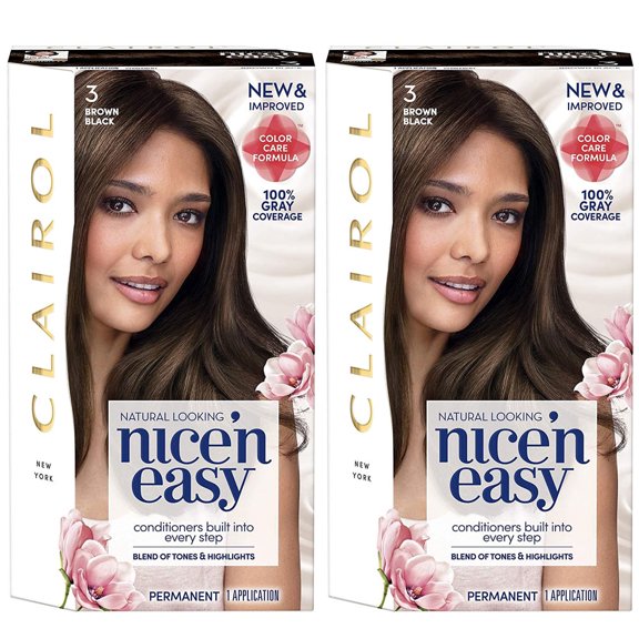 Pack of (2) Clairol Nice N Easy 3 Brown Black