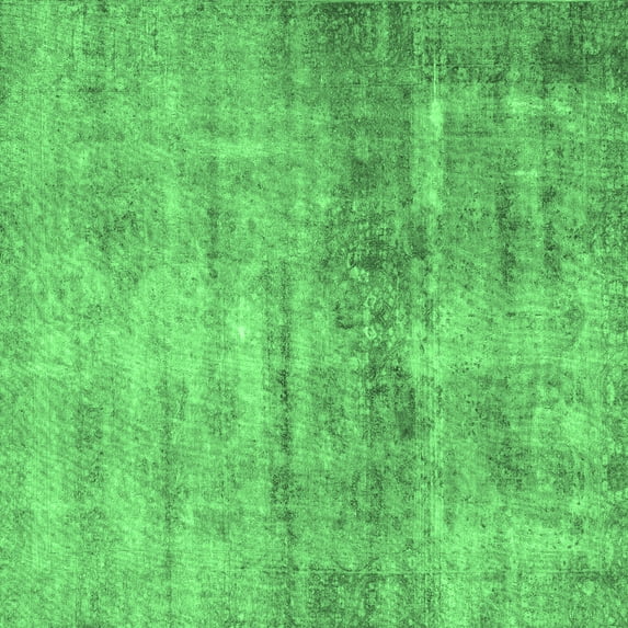 Ahgly Company Indoor Square Persian Emerald Green Traditional Area Rugs, 3' Square