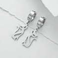 thumbnail image 3 of Cat Earrings Animal Cute Kitten Stainless Steel Dangle Drop Earring Jewelry Gift, 3 of 9