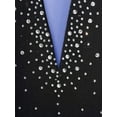 thumbnail image 6 of Haitryli Women's Sparkling Rhinestones Figure Ice Skating Dress Long Sleeve Leotard Dance Outfit Blue XL, 6 of 7