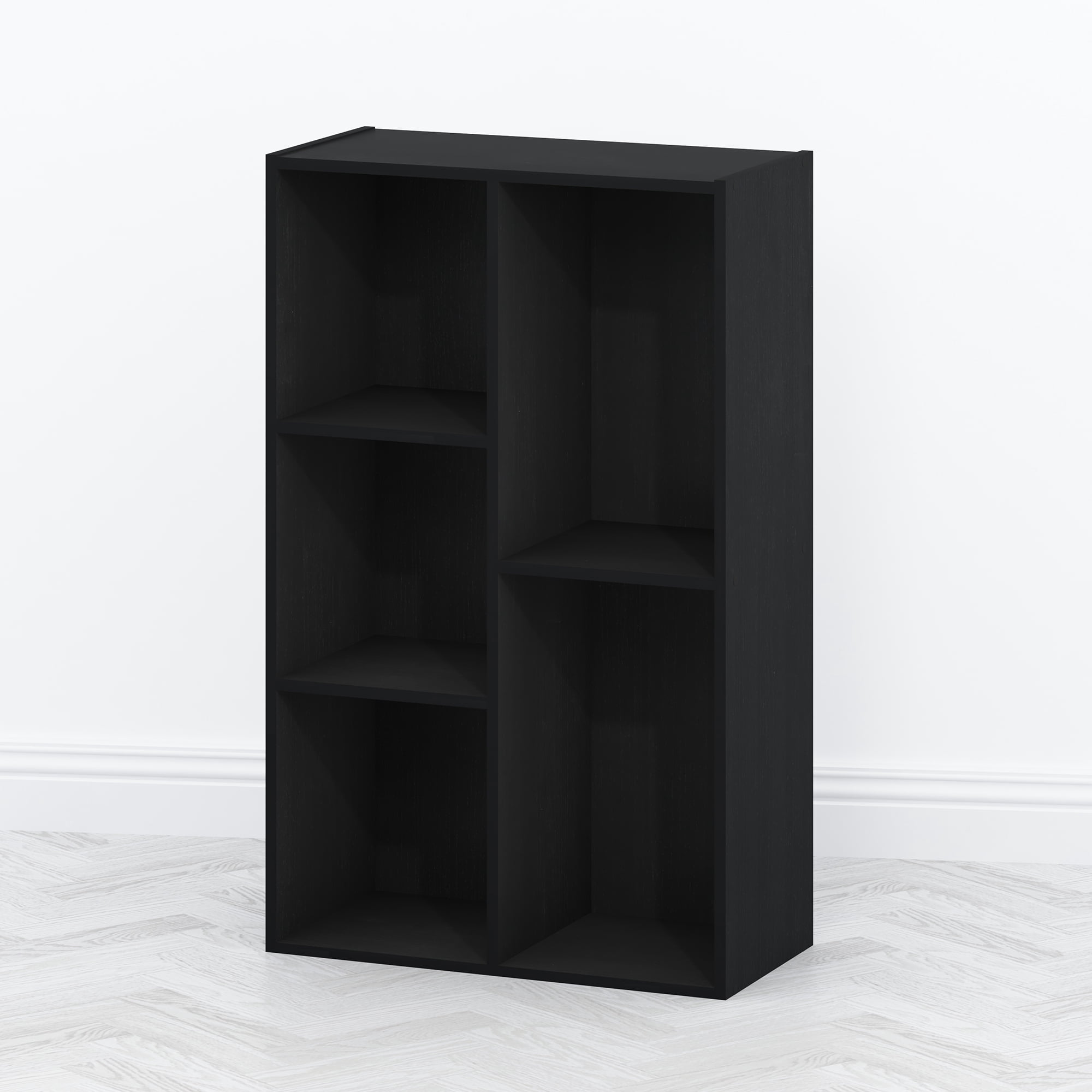 Furinno Tomi Organizer Bookcase, Bookshelf, 5-Cube, Blackwood