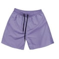 thumbnail image 2 of HOWPAY Swim Trunks Men Summer Solid Color Quick Dry Elastic Waist Drawstring Swim Briefs Lightweight Casual Loose Fit Swimwear Light Purple L, 2 of 6
