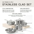 thumbnail image 2 of Made In Cookware - 10 Pc Stainless Steel Pot Pan Set - 5 Ply Clad, 2 of 6