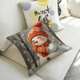 thumbnail image 5 of Smiling Snowman in Winter Linen toss pillowcase Decoration pillowcase Gift preferred 20x20" Cushion cover 2 set Sofa pillowcase Sofa bedroom living room car, 5 of 8